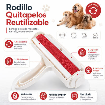 Rodillo Quitapelos Reutilizable para Mascotas | Sofás, Ropa y Coche